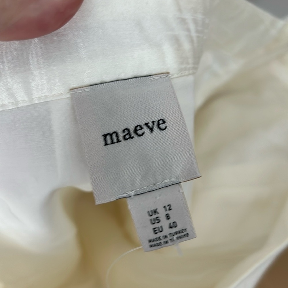 $128 ANTHROPOLOGIE Maeve taffeta mini skirt ivory 4 - Picture 7 of 11